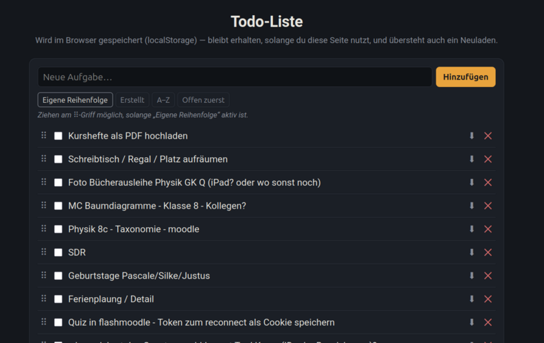 Webseite ToDo-Liste